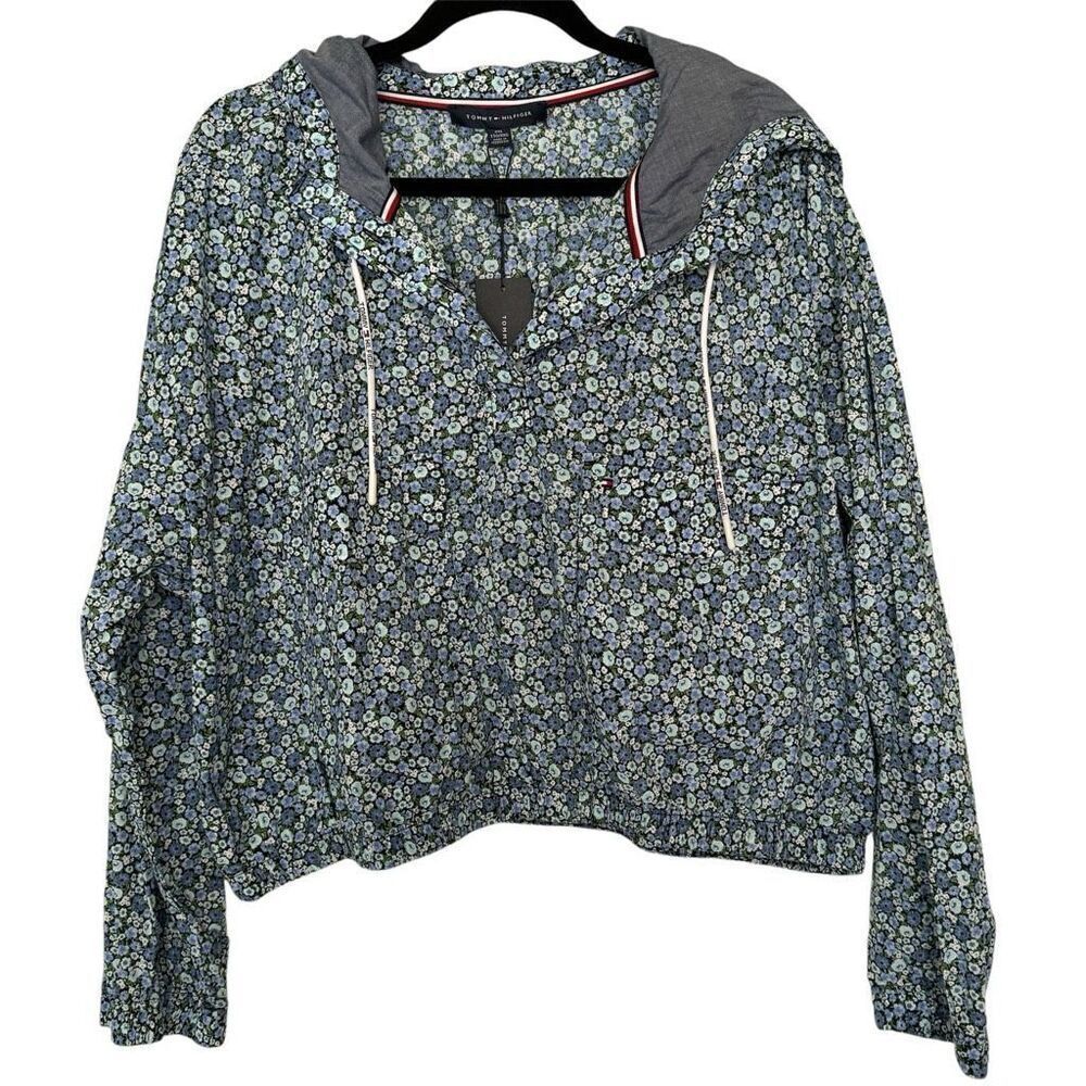 Tommy Hilfiger Floral Printed Cotton Hoodie - Size XXL